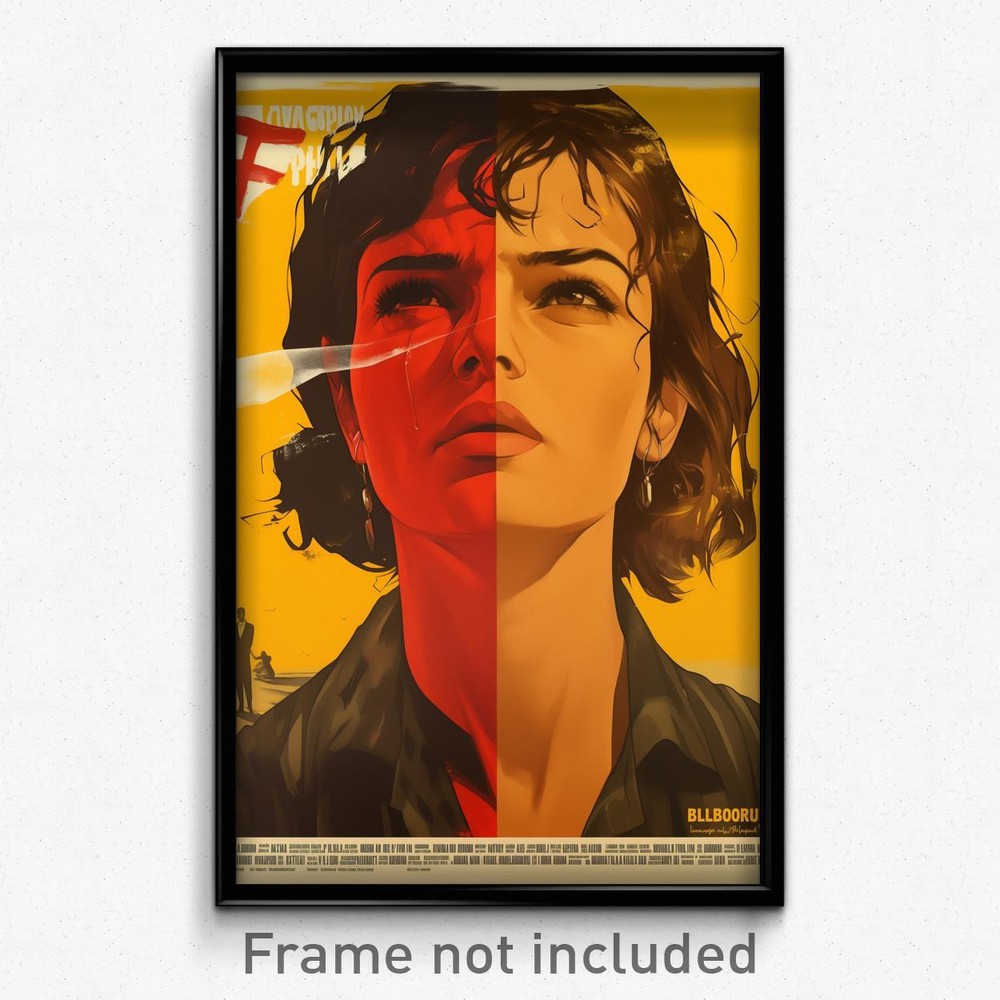 Vintage Greek Movie Poster of a Demoralized Woman in Fabulous Multi-Strapped Dress