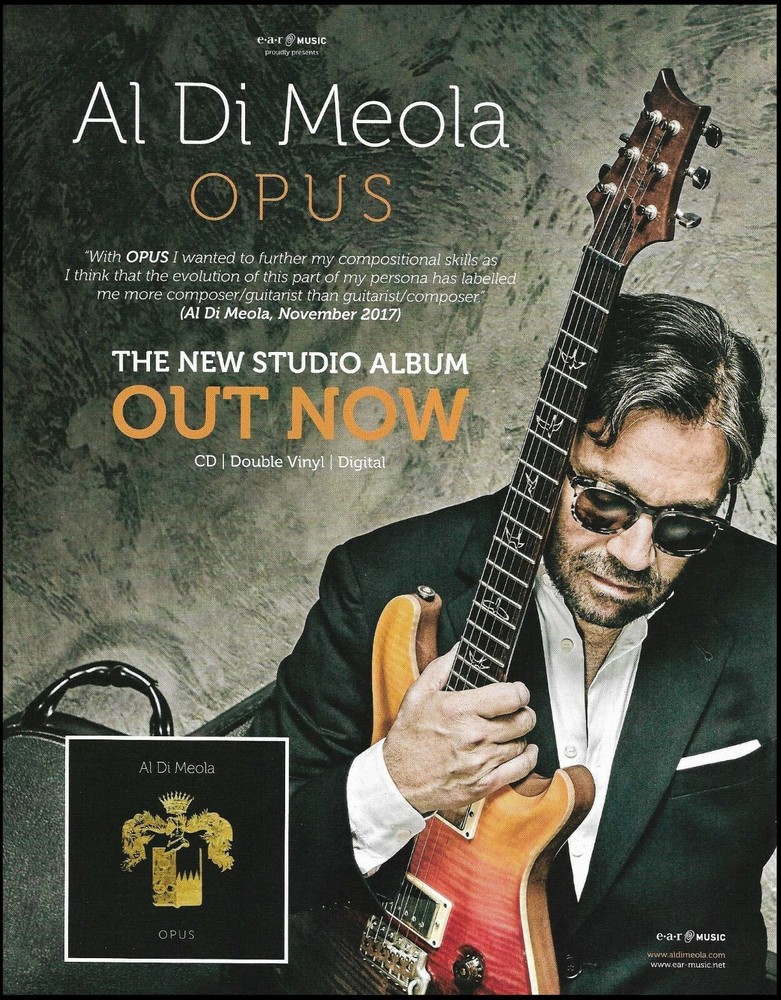 Al Di Meola Opus 2017 album advertisement 8 x 11 Ear Music Records ad print