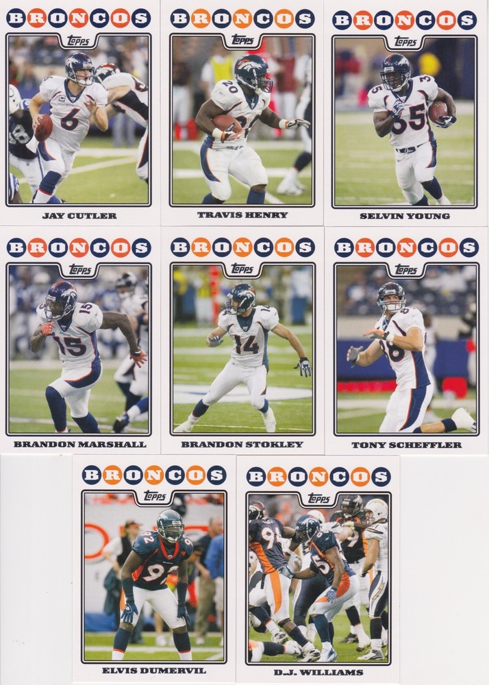 2008 Topps Football Complete Team Set Denver Broncos (13) Champ Bailey