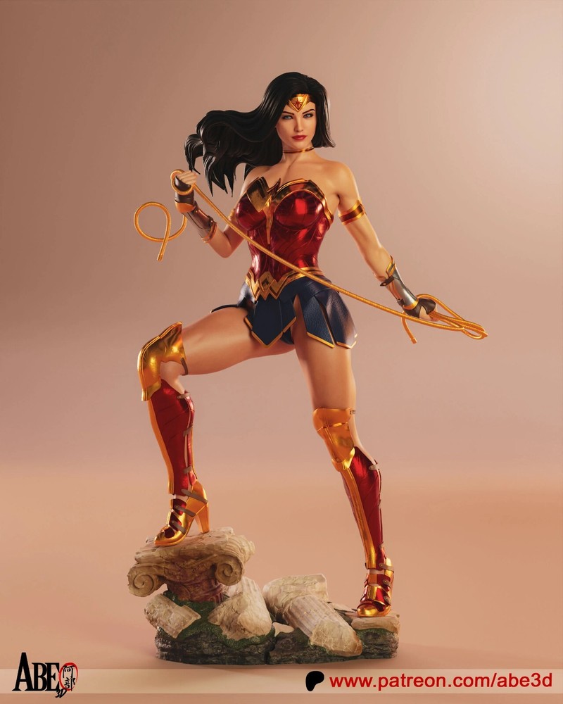 Wonder Woman Resin Statue 1/6 Scale Hand-Painted Collectible by Abe3D - Made to Order
