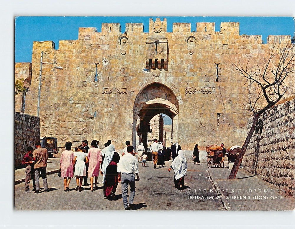 Postcard St. Stephen's Lion Gate Jerusalem Israel