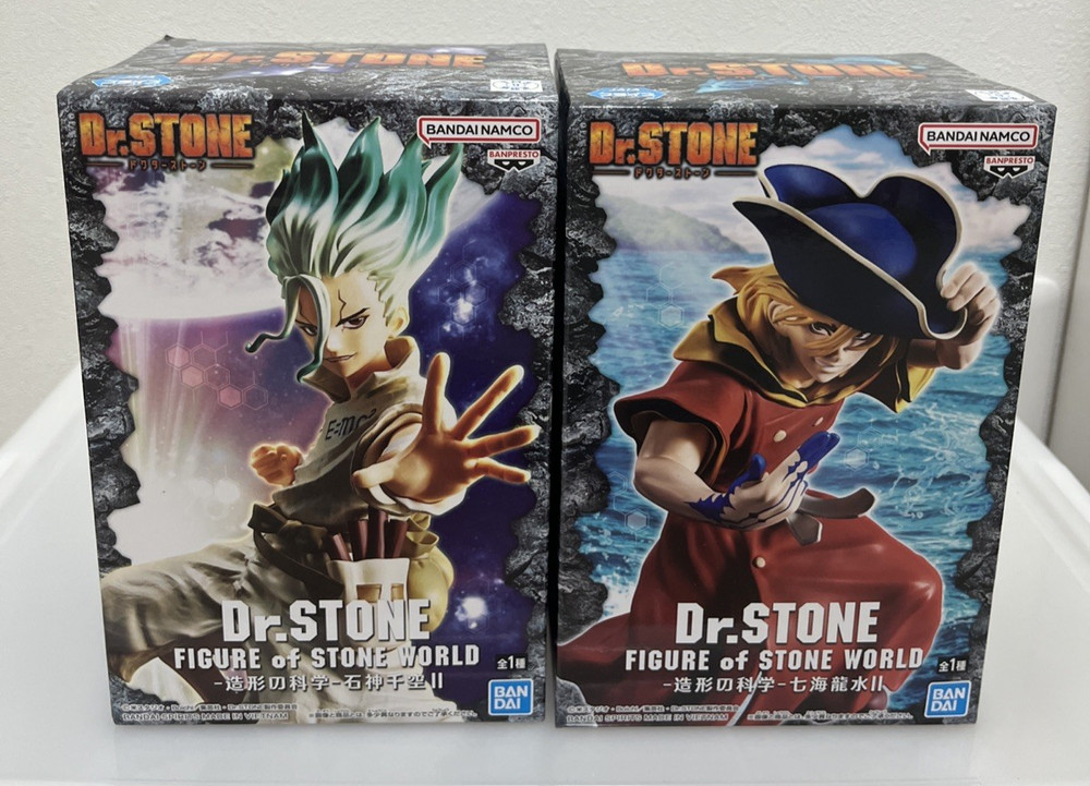 Dr Stone Senku and Ryusui anime Figure Set Figure of Stone World New
