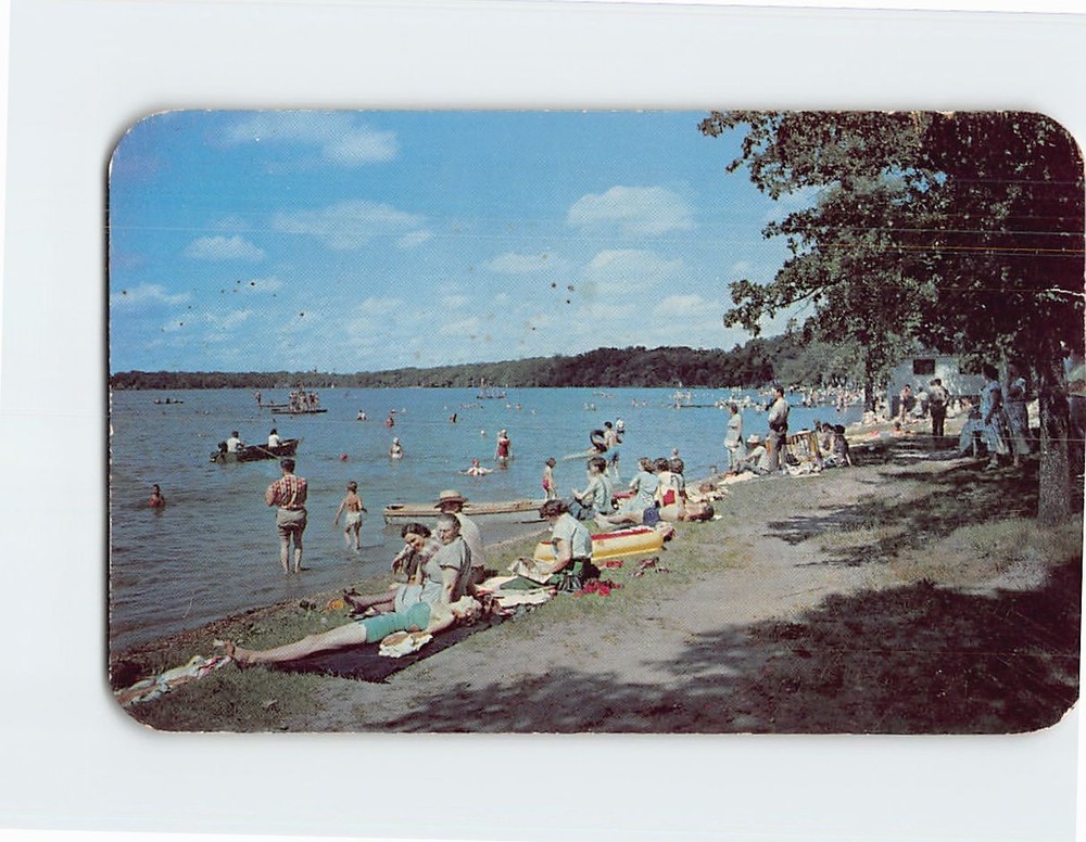 Postcard A Day on the Beach Vacationland Scene