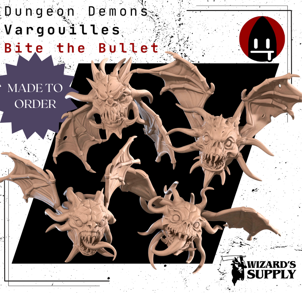 Vargouilles Death Minions 4 Models 3d printed mini D&D miniatures Mini lot