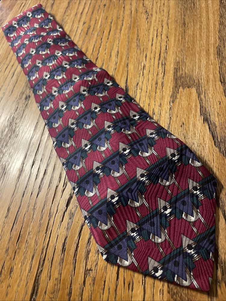 Vintage EUC Robert Talbott Studio Silk Tie USA Hand Sewn Geometric Necktie