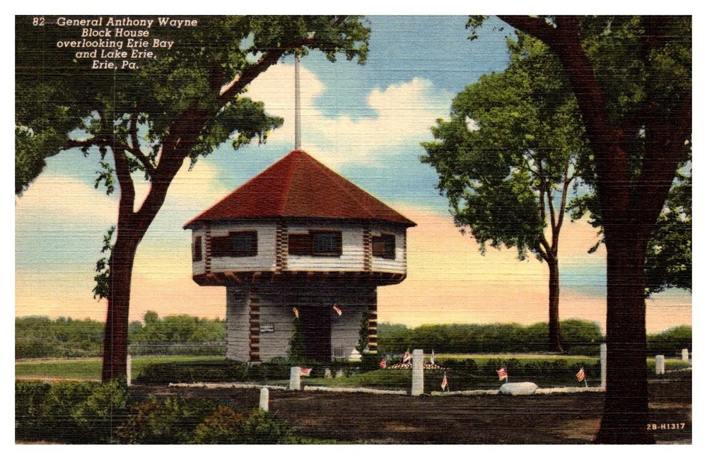 1940s Mad General Anthony Wayne Block House Erie Pennsylvania Vintage Postcard