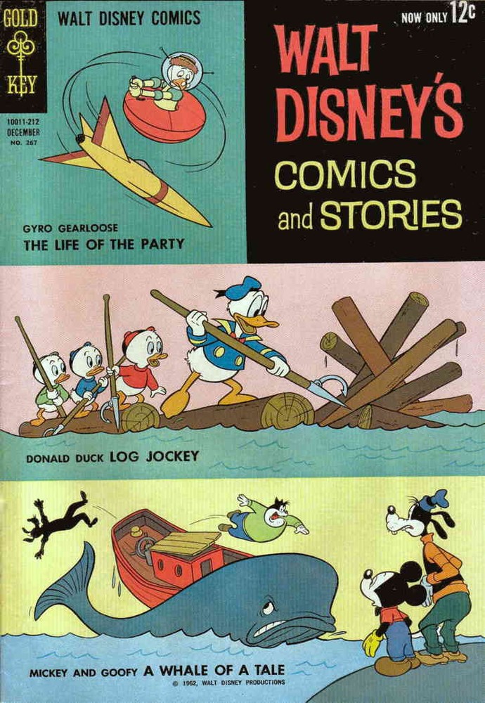 Vintage 1962 Donald Duck Disney Comics & Stories #267 FN Gold Key