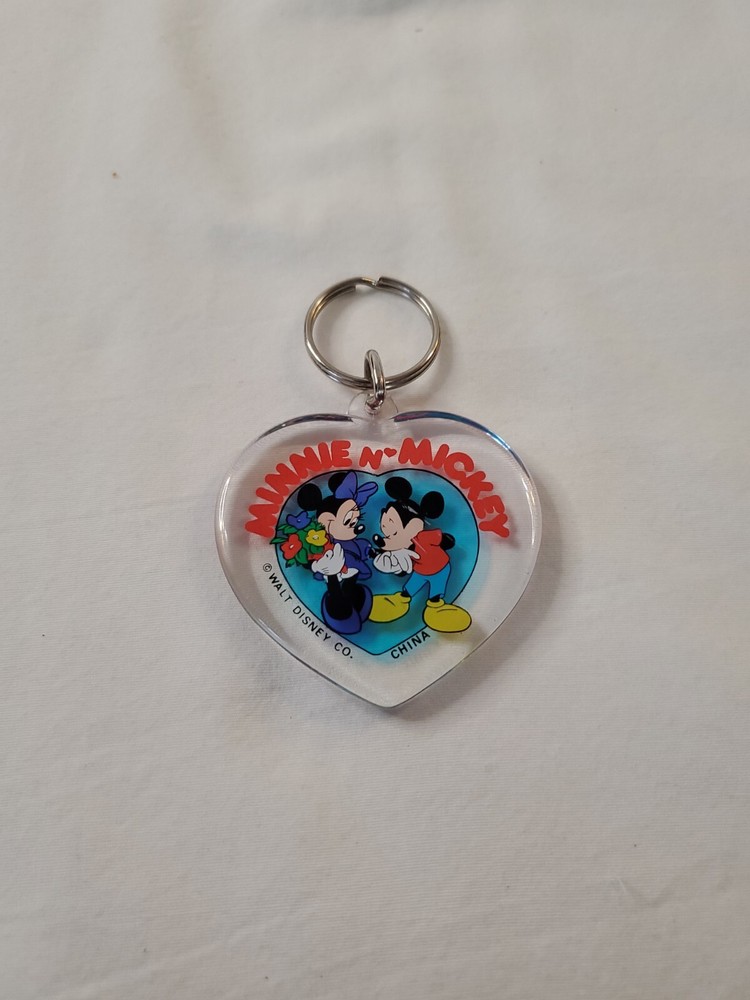 Vintage Minnie N Mickey Mouse Disney Plastic Souvenir Keyring