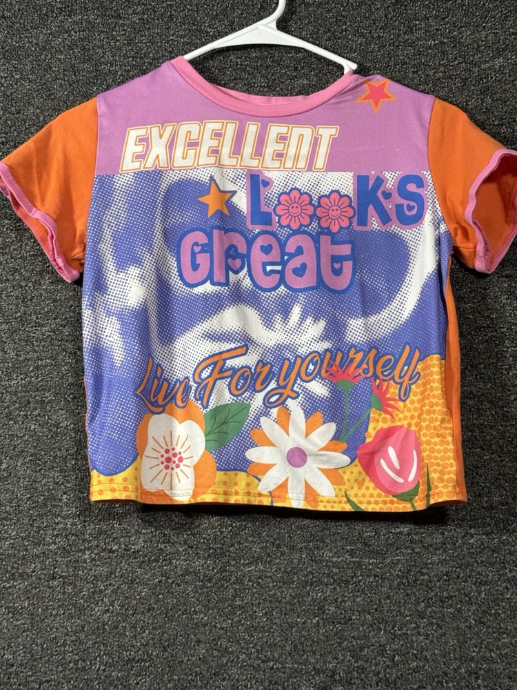 SHEIN Girls Youth Graphic T-Shirt Multicolor Short Sleeve Size 10Y