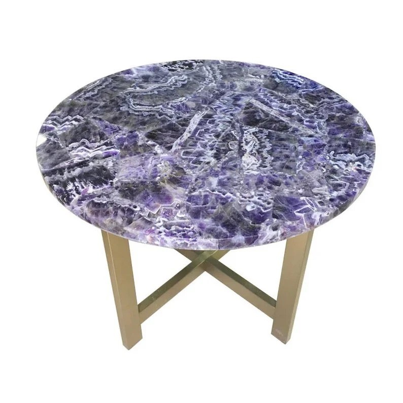 18x18 Amethyst Stone Coffee Table Top for Patio or Side Table