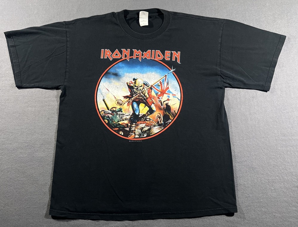 VTG Iron Maiden The Trooper T-Shirt (2002) Mens XL Black Y2K Band Tee *READ