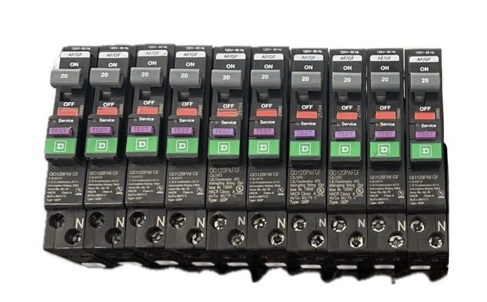 10 PCS Square D QO120PAFGF 20A AF/GF Dual Function Circuit Breaker