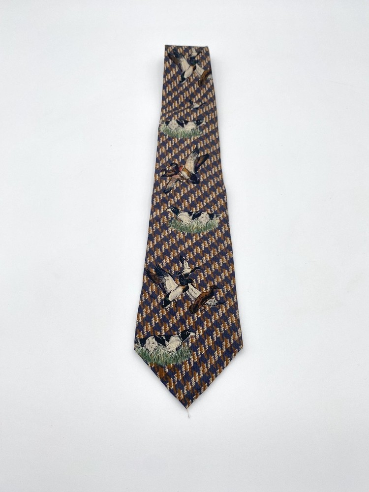Vintage Henry Grethel Silk Tie: Ducks & Hunting Retrievers