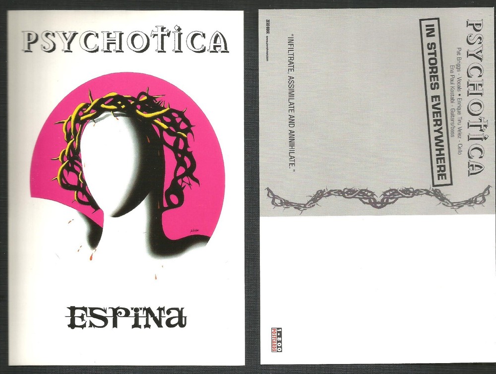 PSYCHOTICA Rare VINTAGE 1998 Set of 2 PROMO POSTCARD 4x6 for Espina CD MINT