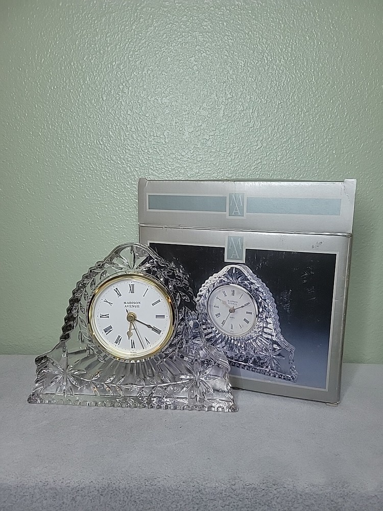 Madison Avenue Countess Leaded Crystal Mantel Clock (works)