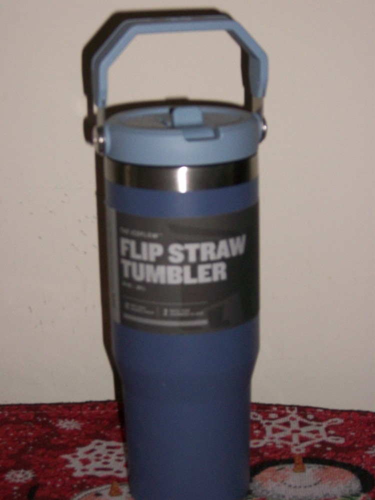 Stanley Iceflow Flip Straw 30 oz Blue Tumbler with Handle New