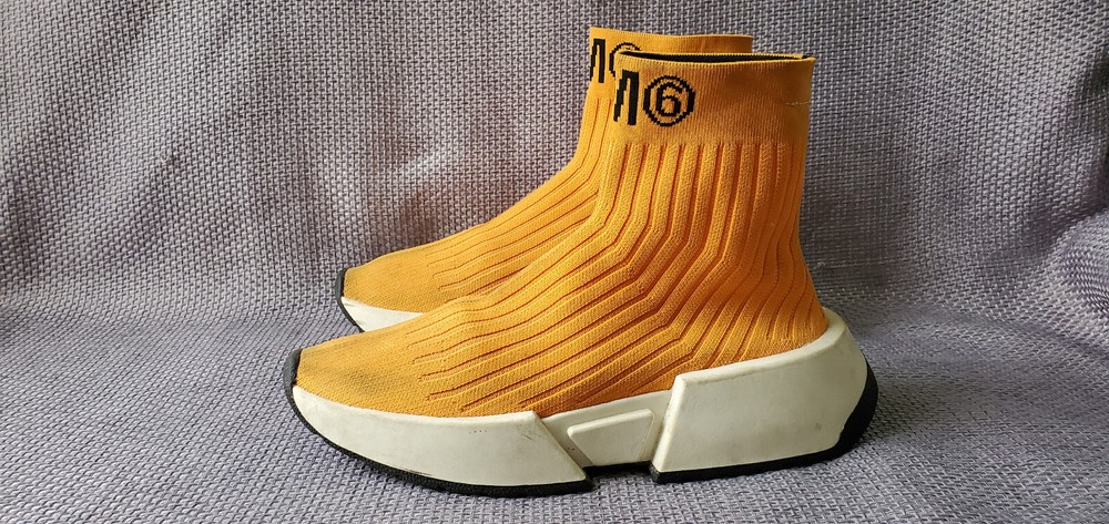 Maison Margiela MM6 Orange Sock Slip on Runner Sneakers Shoes Sz-37.5EU 7.5US