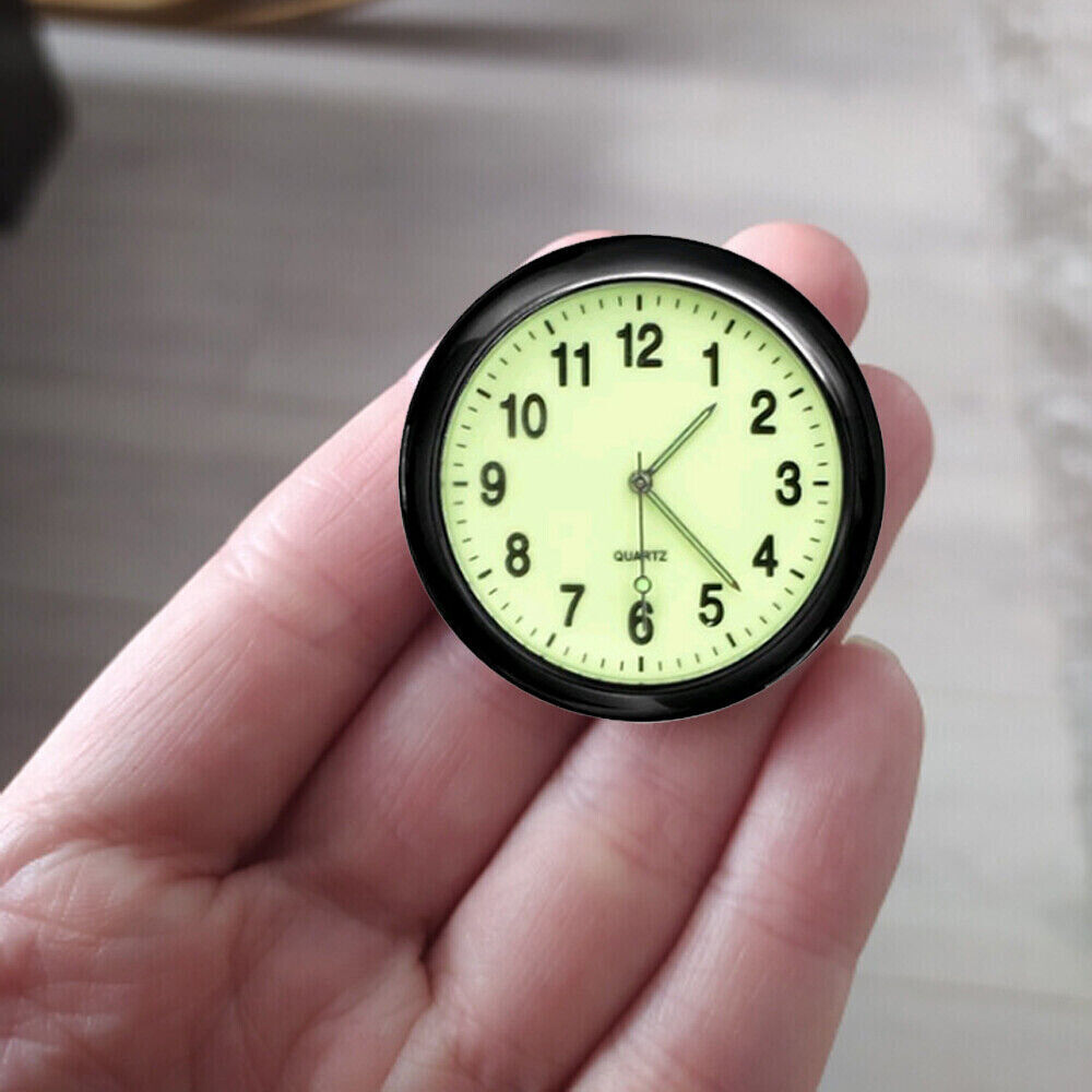 Luminous Mini Car Dashboard Clock Stick-On Watch Accessory For Auto Boat Truck
