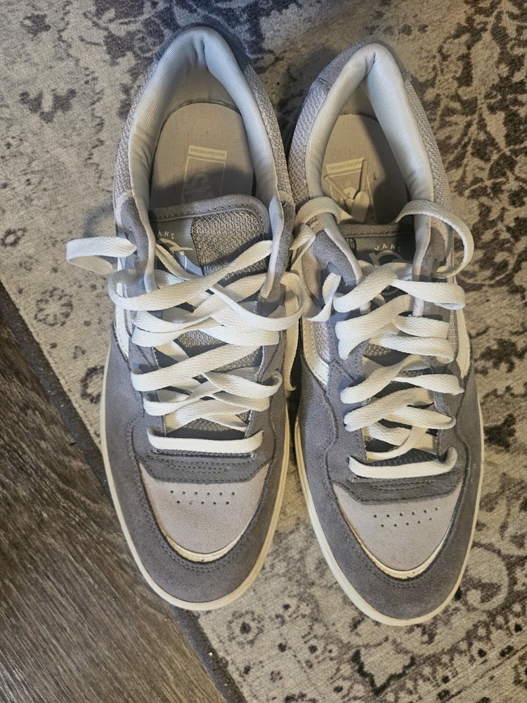 VANS Men's Gray White Canvas Suede Sneakers Lace Up US Size 13