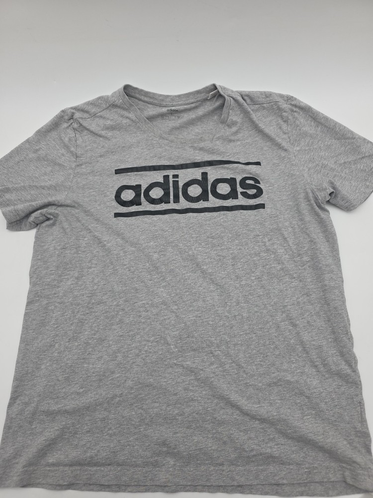 Adidas T-Shirt Men Medium Graphic Gray Tee Cotton .#41140