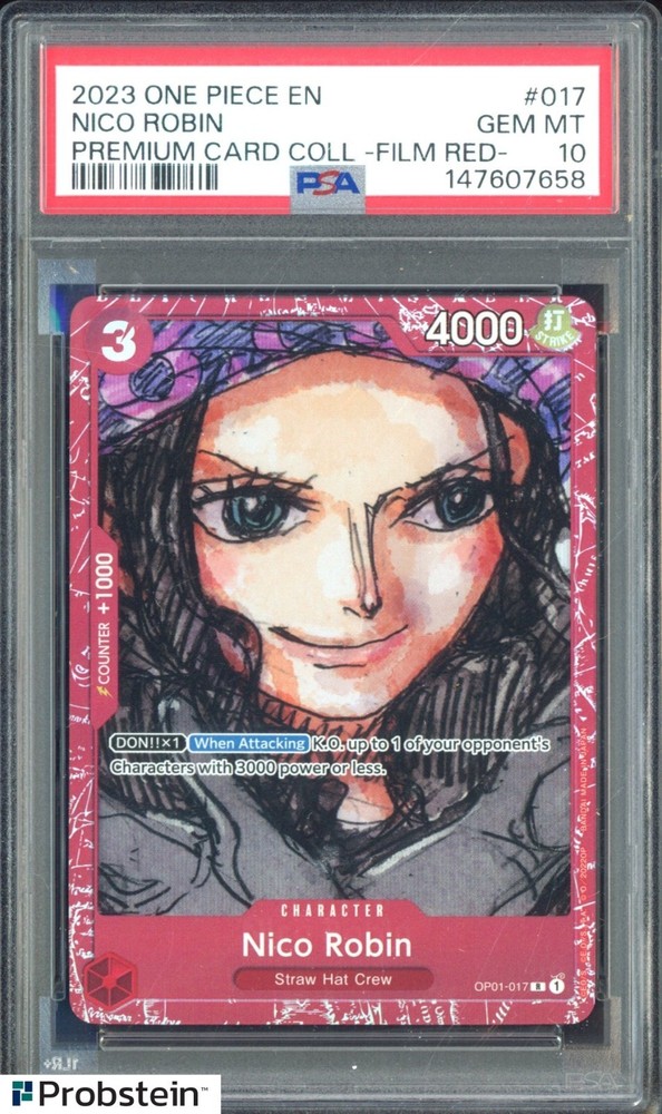 #2 2023 One Piece EN Premium Card Coll Film Red #017 Nico Robin PSA 10 GEM MINTPROBSTEIN is actively accepting consignments !!