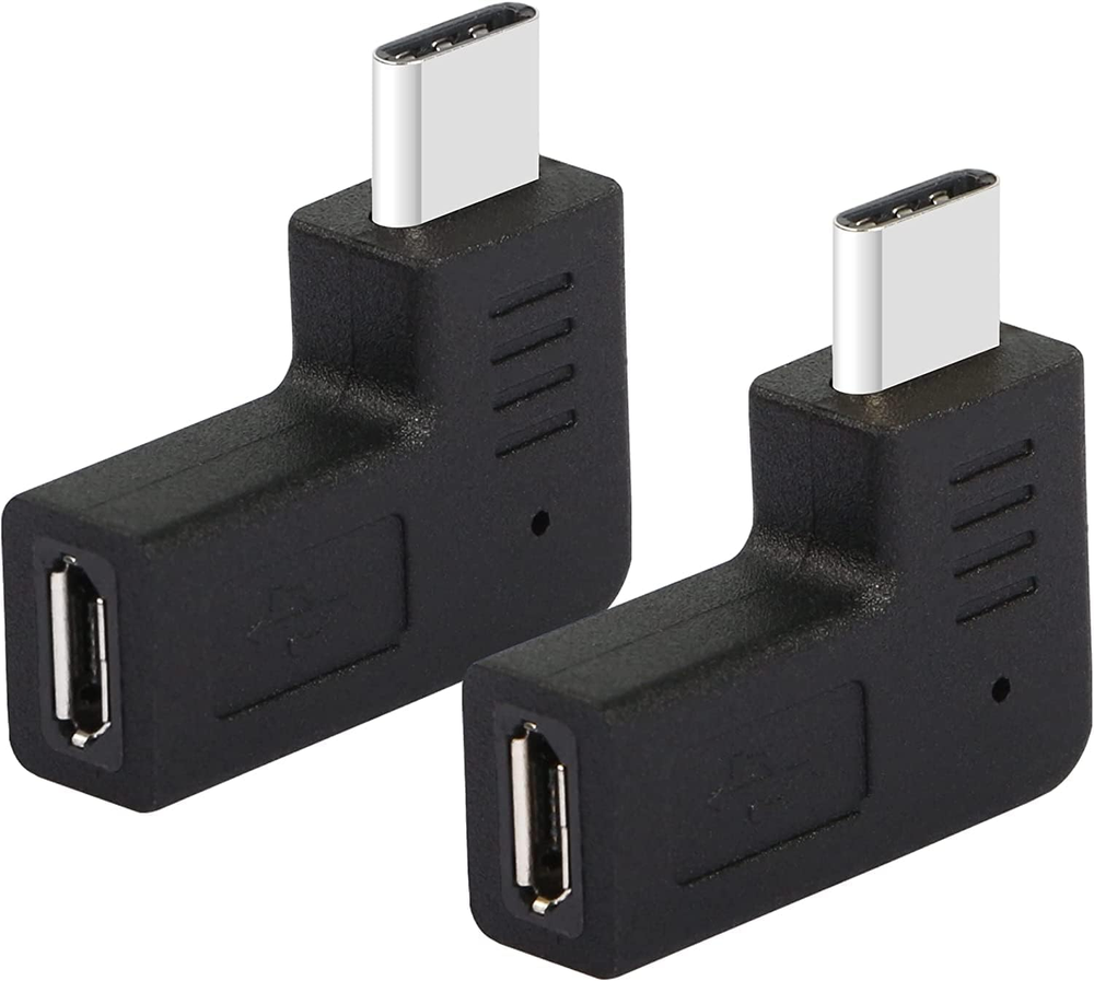 GELRHONR Right Angle USB C to Micro USB Adapter, 90 Degree Type C Male to Micro