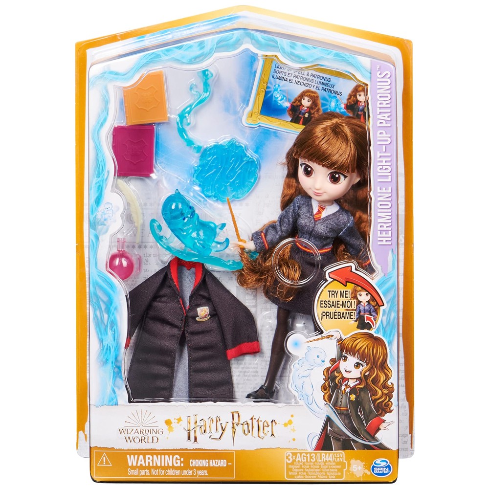 Harry Potter, 8-inch Hermione Granger Light-up Patronus Doll with 7 Doll Acce...