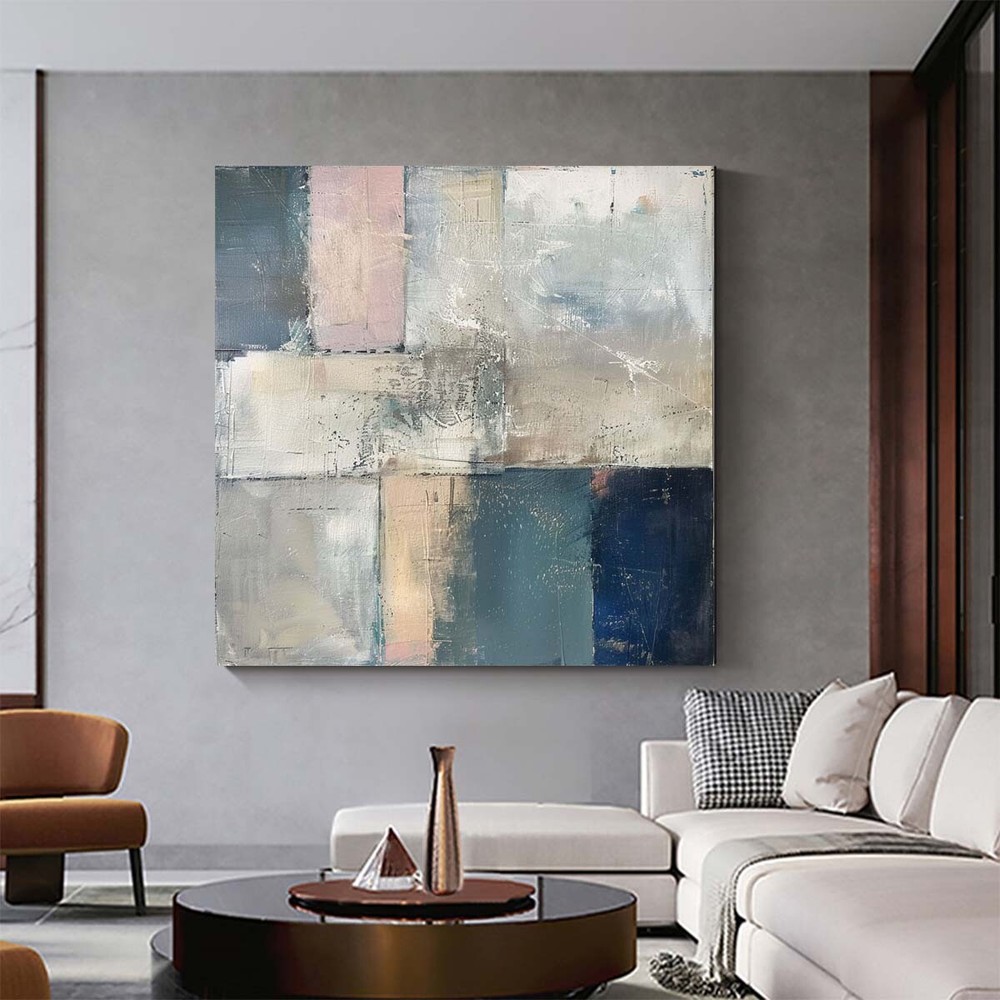 modern wall art decor hand painted abstract oil painting on canvas Grey