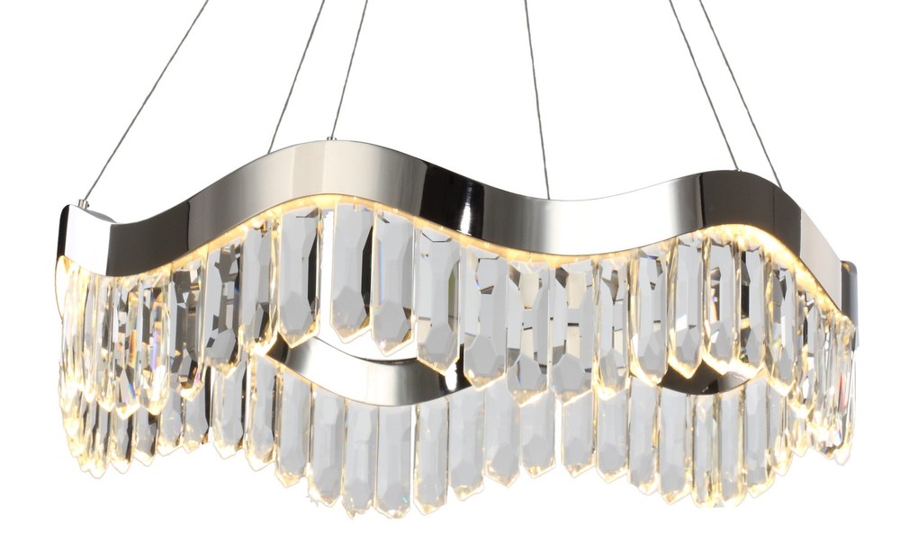 Studio M 30-Inch Nickel LED Crystal Pendant Light SM23838