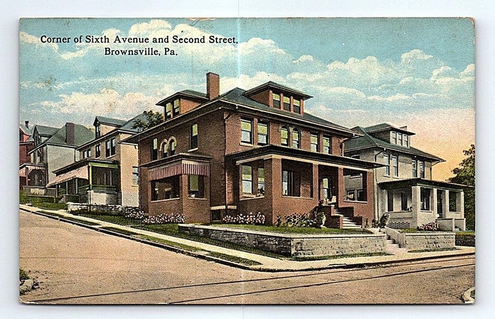 Sixth Avenue and Second Street Brownsville Pennsylvania Postcard