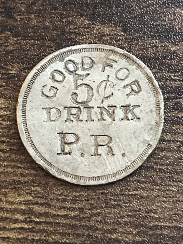 Wright & Son Cincinnati, Ohio Good For 5 Five Cents Drink P.R. Rare Token TB9137