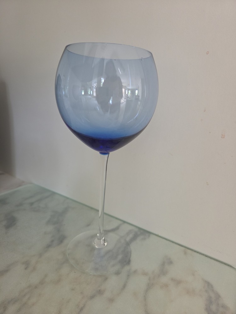 Lenox Gems Balloon Wine Glasse Blue ,  Mint Condition