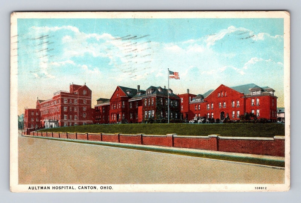 Canton OH- Ohio, Aultman Hospital, Antique, Vintage c1928 Souvenir Postcard