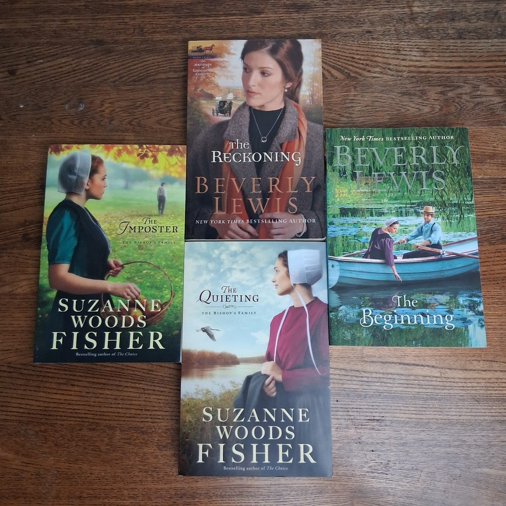 Amish Christian Fiction Book Lot 4 Books Beverly Lewis Suzanne Woods Fisher PB