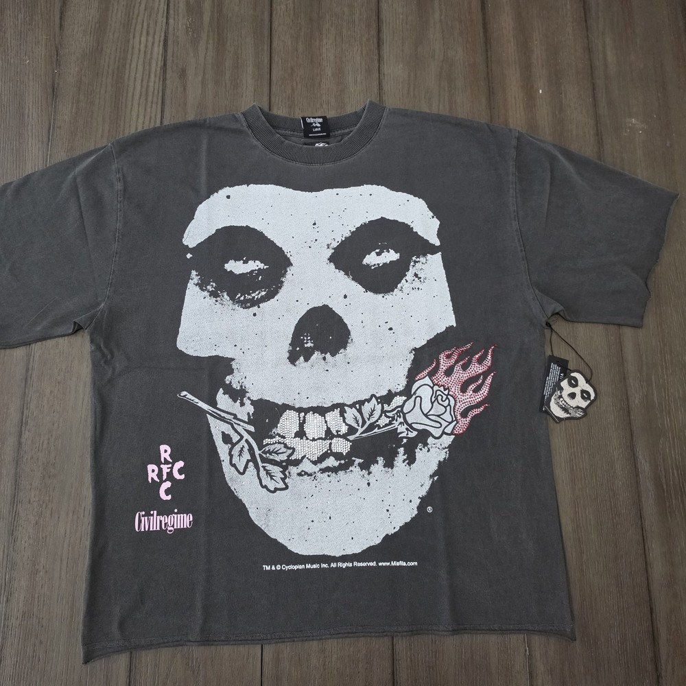 Civil Regime x Misfits Rose Fiend flicker dungeon with rhinestones.