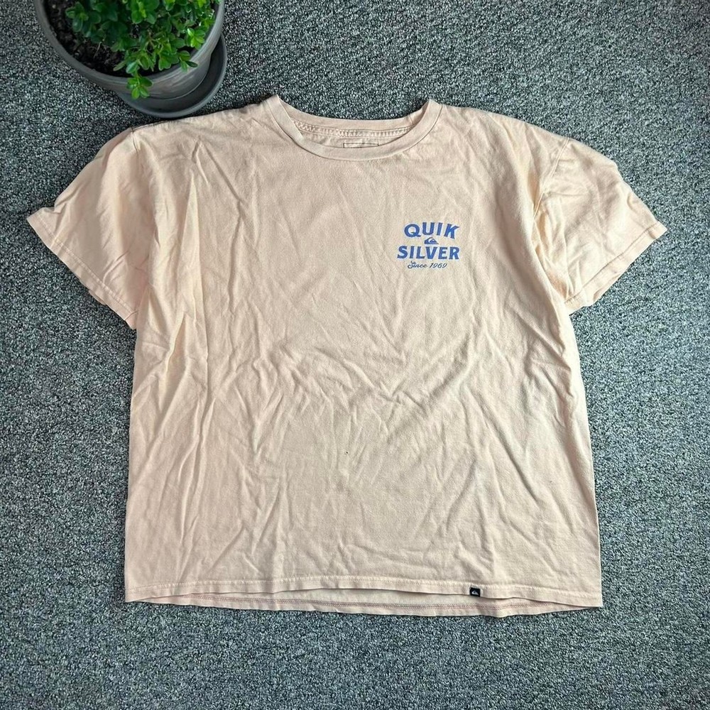 Quiksilver Men's Tan and Cream T-shirt