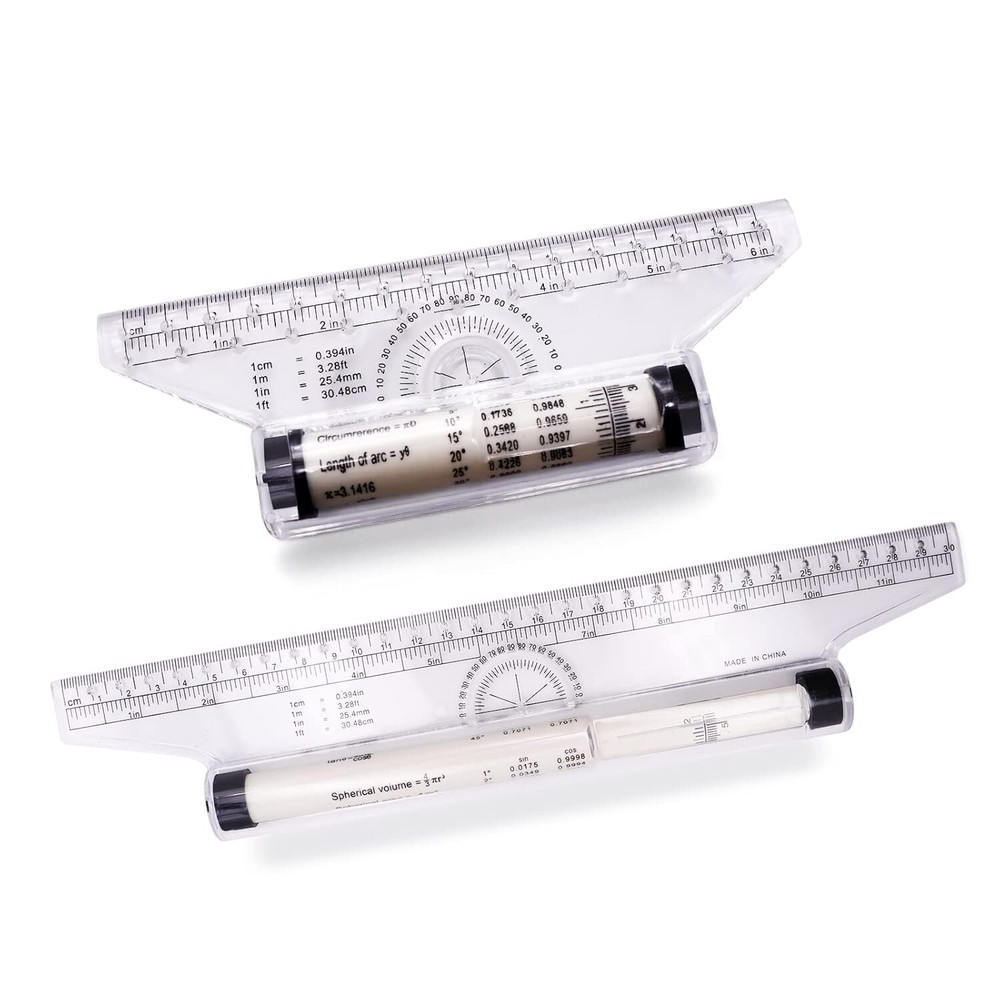 2 Pcs Plastic Measuring Rolling Ruler Drawing Roller Ruler Parallel Ruler New