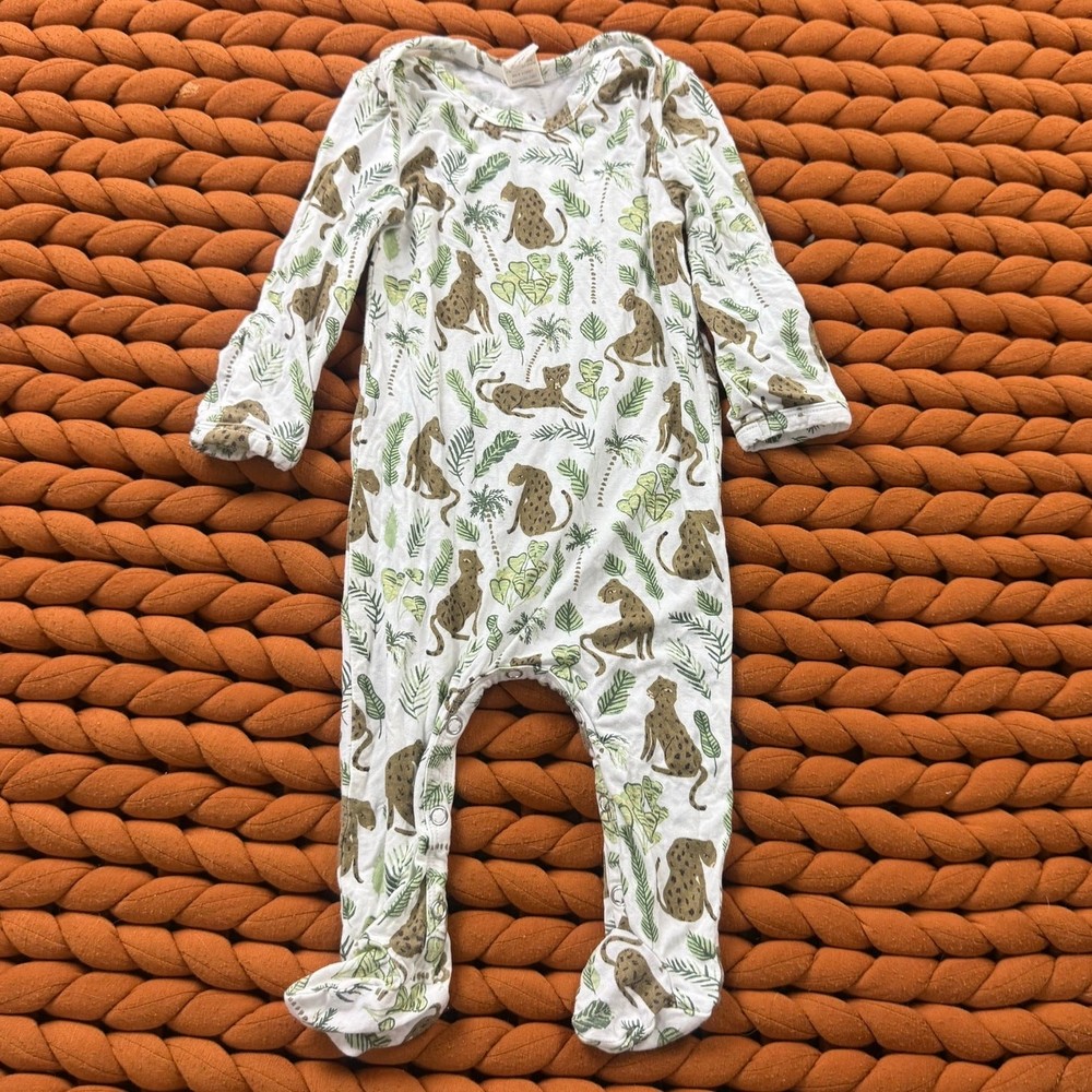 Kate Quinn Bamboo Cheetah Leopard Romper Footie One Piece Outfit Baby 3-6 Month