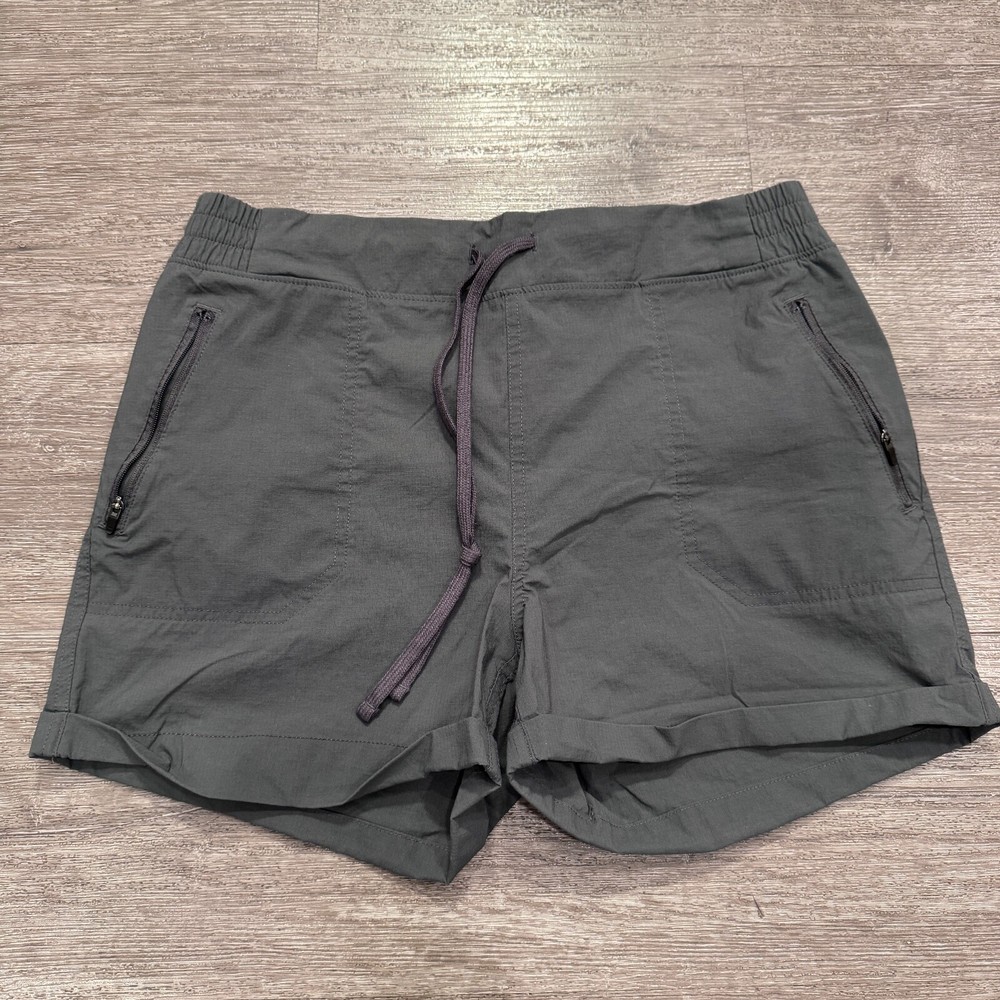 Eddie Bauer Shorts Mens Medium Gray Lightweight Cargo Hiking Outdoor Nylon