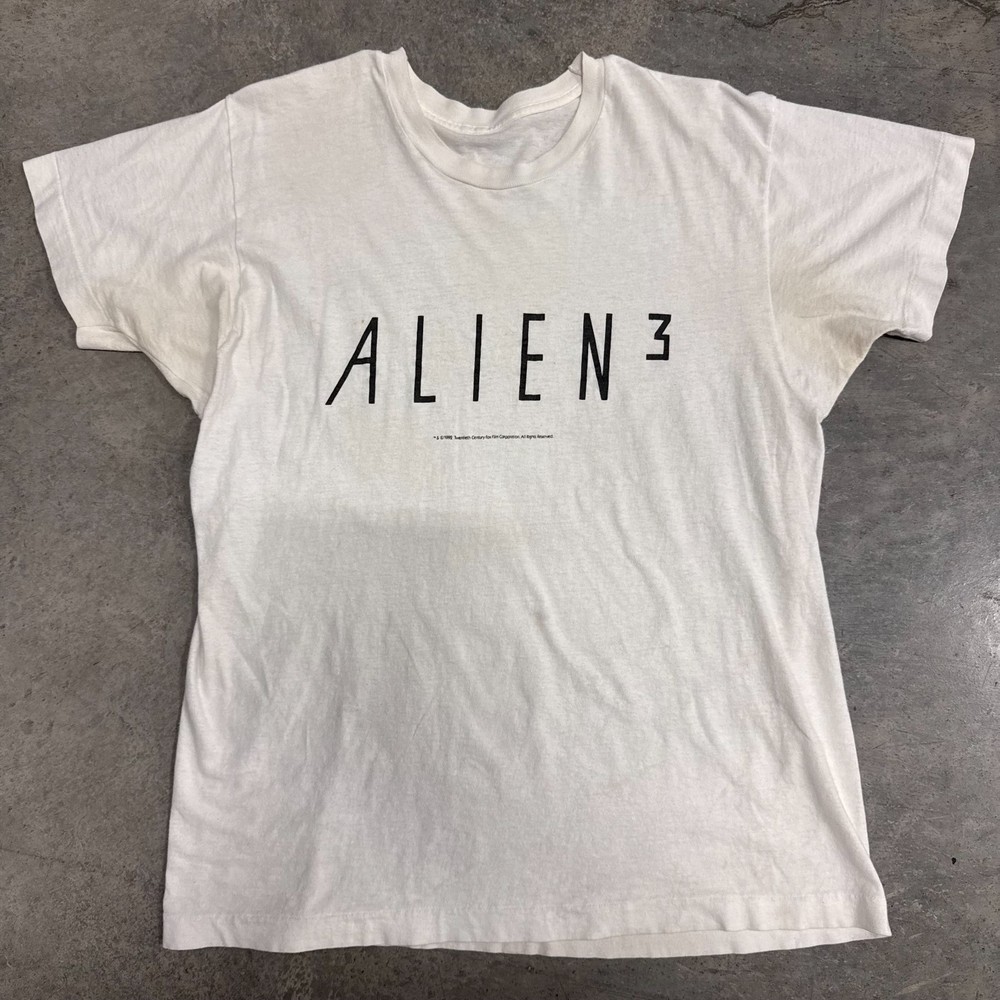Vintage 90s Alien 3 Movie Promo Tee Spellout T-Shirt Sz M White