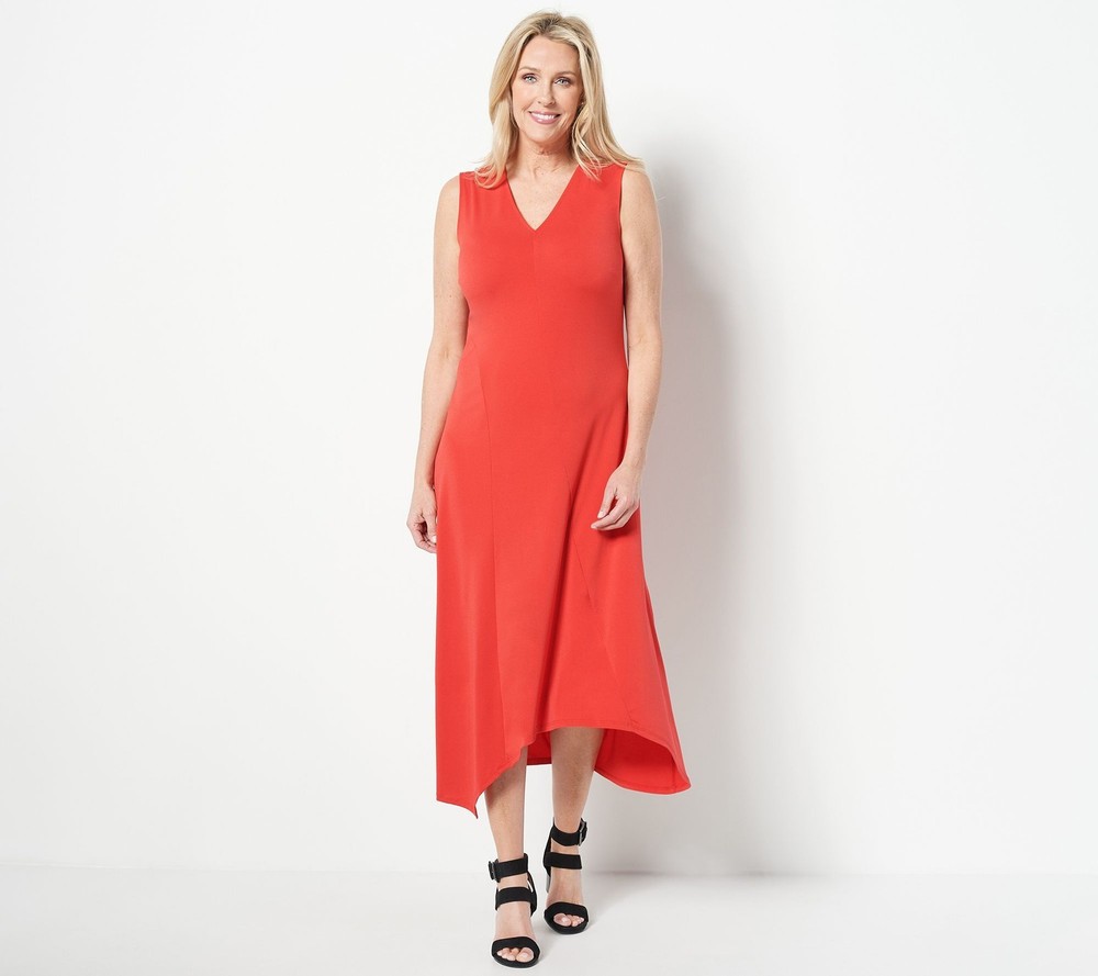 Truth + Style Women's Dress Sz XS Regular Jersey Knit Asymmetrical Red A491551