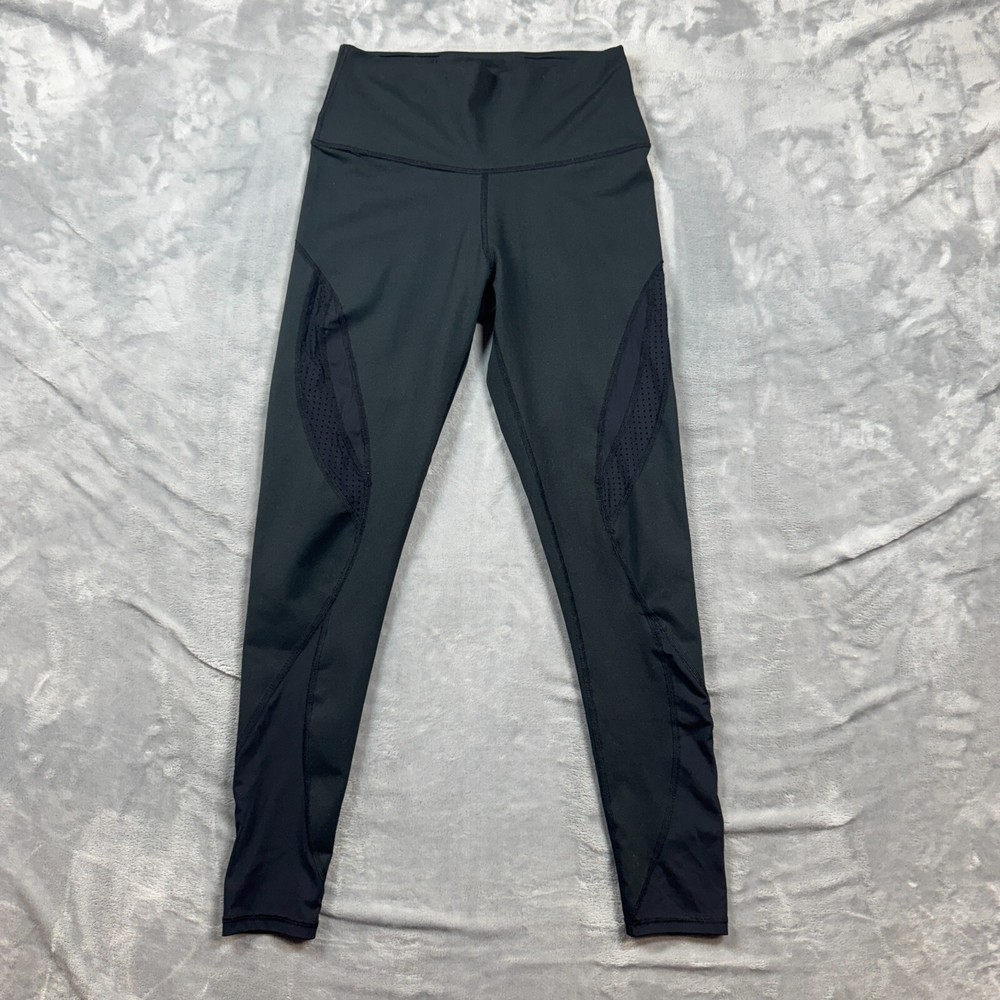 Aerie Chill Play Move Medium Black Yoga Leggings with Mesh Detail