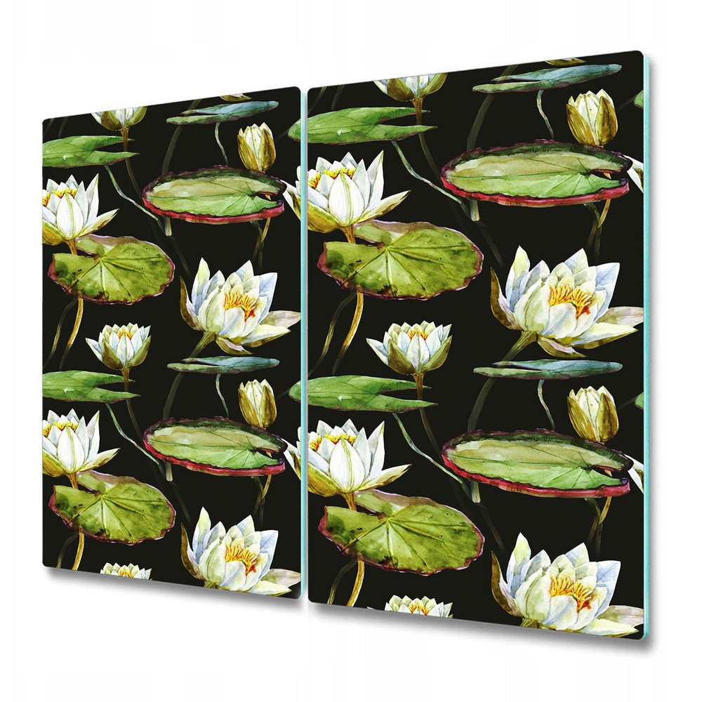 Tempered Glass Worktop Saver Kitchen Lotus green and white photo 2x30x52