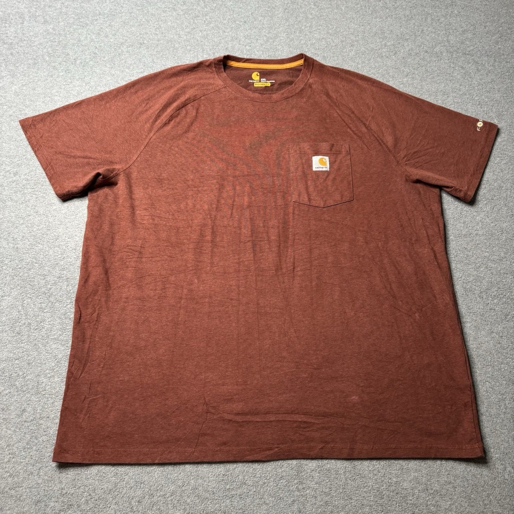 Carhartt Shirt Mens 2XL XXL Red Cotton Pockets Workwear Utility Construction
