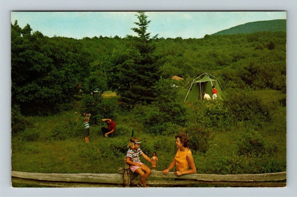 Shenandoah National Park VA-Virginia Children Playing At Camp Vintage Postcard