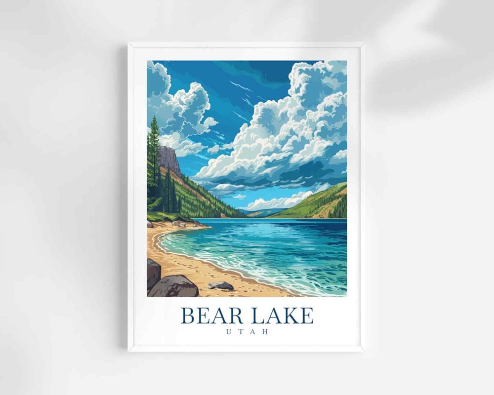 Bear Lake Travel Print Wall Art Bear Lake Wall Hanging Home Dcor Bear Lake Art