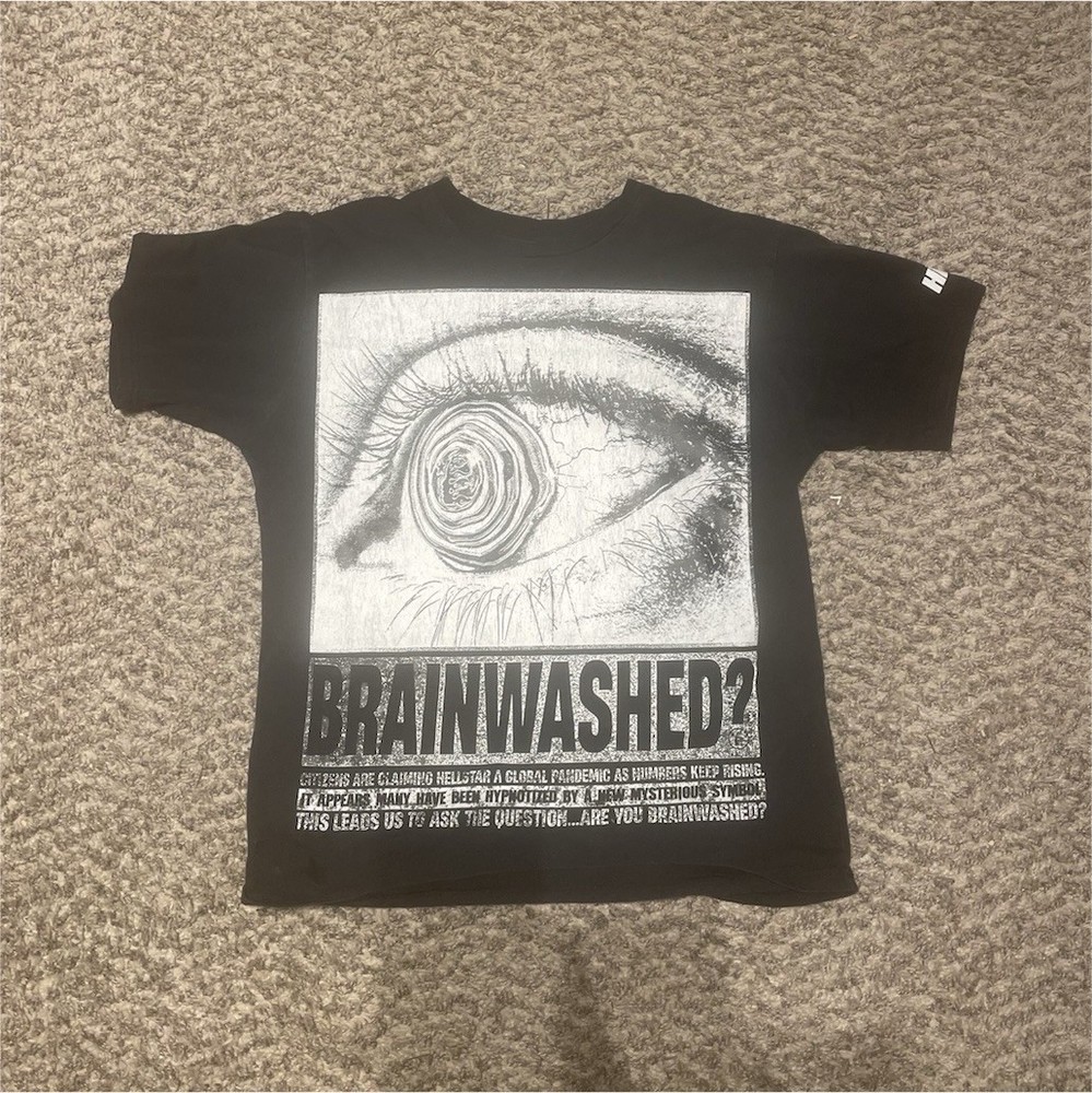 Hellstar Brainwashed Eye Graphic Black Short Sleeve Men's T-Shirt Size M