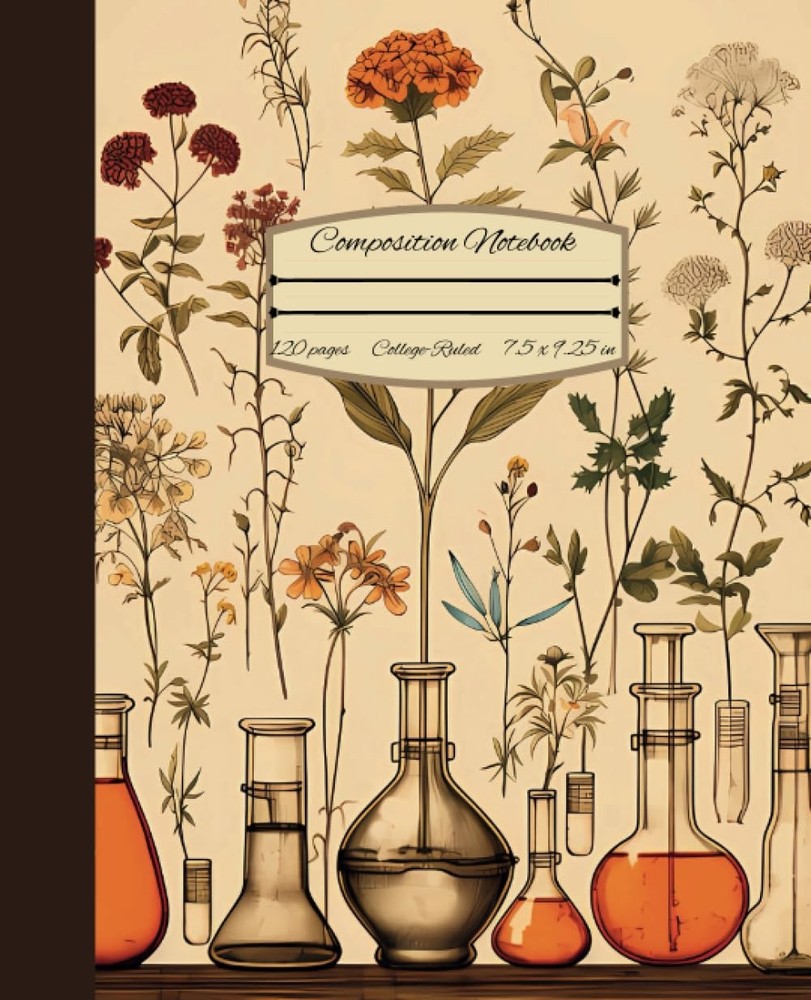 Composition Notebook College Ruled: Vintage Aesthetic Science Lab Tools Illustra