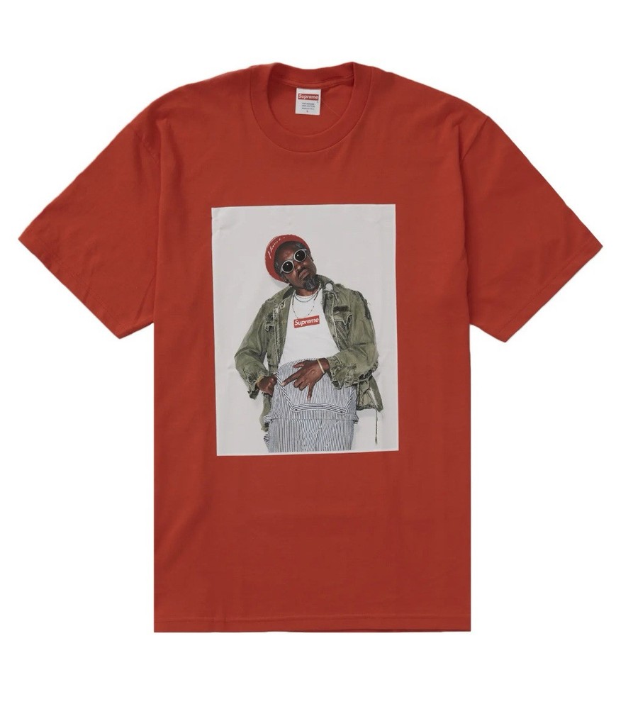Size M - SUPREME x Andre 3000 Tee Shirt FW22| Tomato Red / Orange