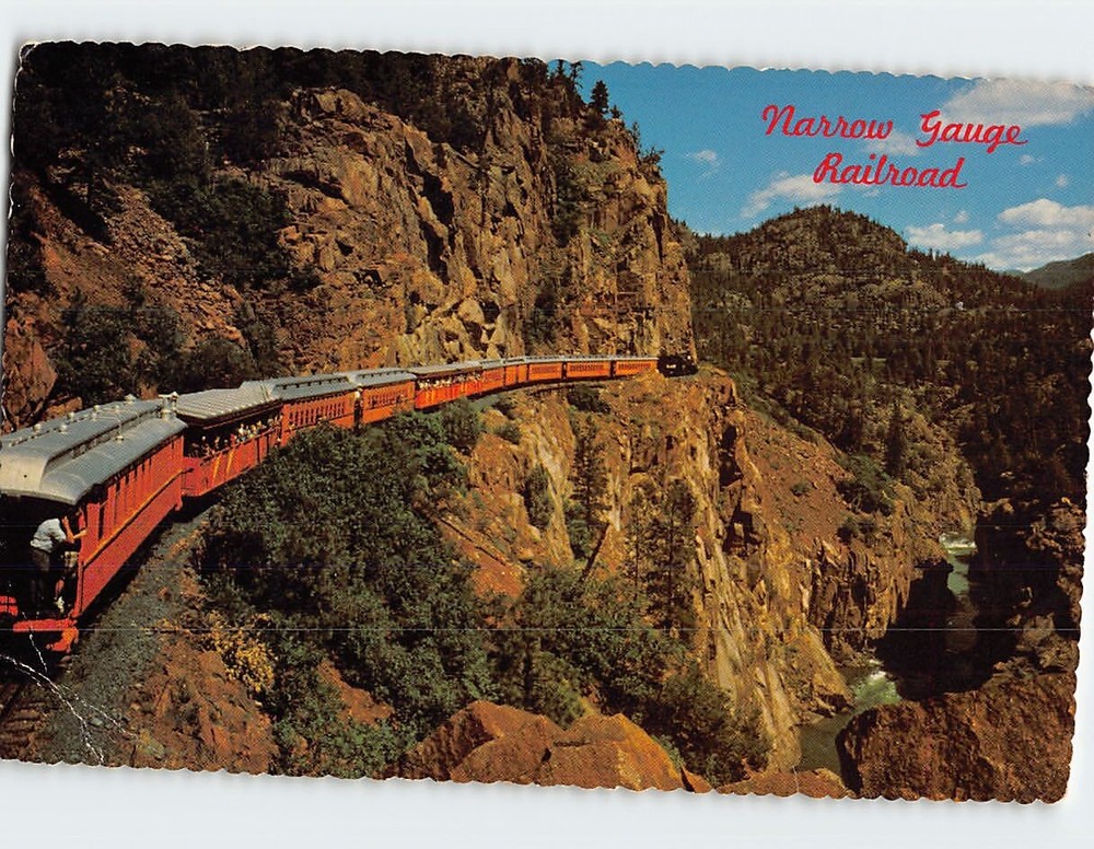 Postcard Narrow Gauge Railroad Colorado USA